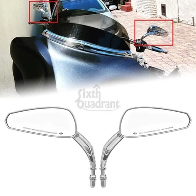 Motorcycle Chrome Rear View Side Mirrors For Harley Touring Sportster 1986-up — 第 1/4 张图片