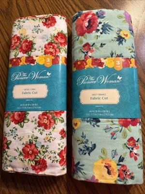 NUEVO 2 Tela Mujer Pionera De Colección Floral y Flor Ventosa Algodón 6 Yardas!! Foto 1 de 2