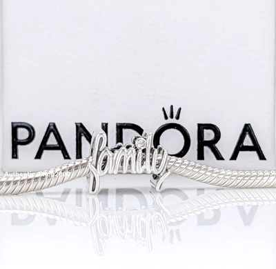Nuevo 100% Auténtico PANDORA 925 Ale Plata Manuscrito Familiar Dije 794250C01 Foto 1 de 4