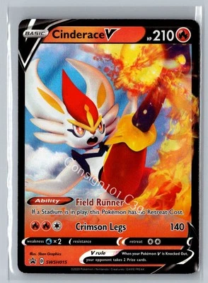 SWSH: Sword & Shield Promo Cards #SWSH015 Cinderace V - Image 1 of 2