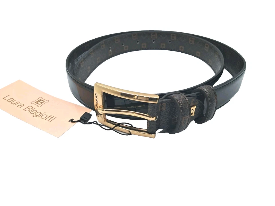 Cintura Donna Ecopelle Nero Vernice Laura Biagiotti Linea Hameling Lucida - Immagine 1 di 3