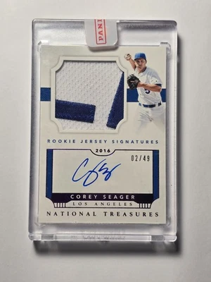 National Treasures Jersey Signatures 2016 Corey Seager RC parche en tarjeta automático/49  Foto 1 de 2