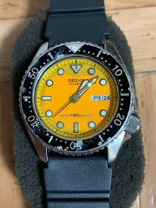 SEIKO Orange Diver 150M Quartz Day-Date 6458-600A 1981 Mens Watch Vintage Japan - Picture 1 of 16