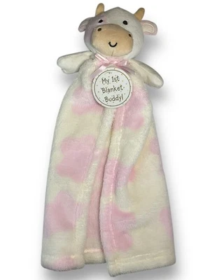 可爱馅饼粉色奶油奶牛爱安全毯斑点毛绒 18 标签 — 第 1/4 张图片