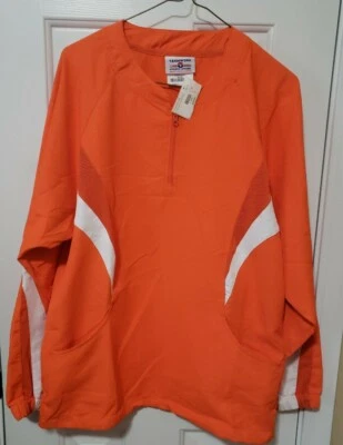 Chaqueta de calentamiento naranja de manga larga de béisbol ropa deportiva de trabajo en equipo juvenil talla L  Foto 1 de 4