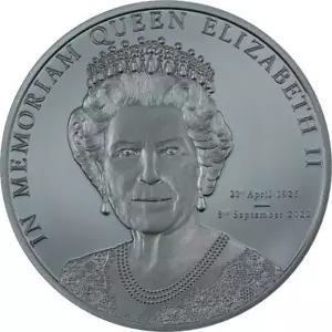 IN MEMORIAM QUEEN ELIZABETH II 2022 1 oz Silver Black Proof Coin – Cook Islands - Picture 1 of 3