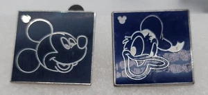 Disney Hidden Mickey Character Outline Pin Lot of 2 - Mickey Mouse Donald Duck - Picture 1 of 5
