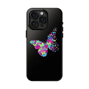 BUTTERLIES BRIGHT & BLACK Tough Phone Case, Multicolor, pink, gift - Picture 1 of 71