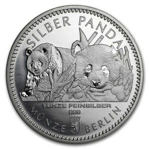 2016 CHINA 1 oz SILVER PANDA (BERLIN MINT) BU IN BLISTER COINCARD - Picture 1 of 4