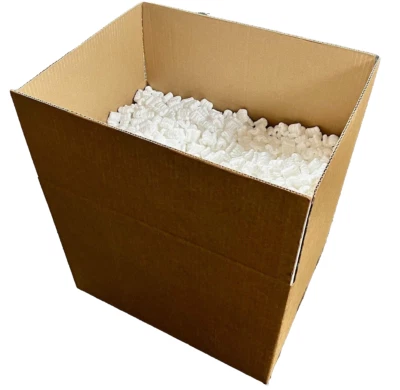 PACKING PEANUTS IN A BOX - ANTI STATIC LOOSE FILL - 3 Cubic Feet -  WHITE - Image 1 of 4