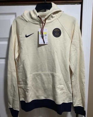 NUEVO Nike Air Jordan PSG Sudadera con Capucha Para Mujer Talla S Beige Pullover Logo Sudadera Nueva con Etiquetas Foto 1 de 4