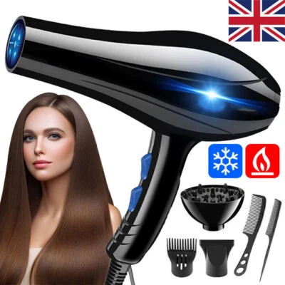 Professional Hair dryer Nozzle Low Noise 2200w Ionic Blow Dryer with Diffuser Uk