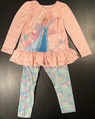 CONJUNTO DE PIJAMAS FEMININOS DISNEY STORE FROZEN ELSA PJ'S TAMANHO 4 2 PEÇAS - Imagem 1 de 4