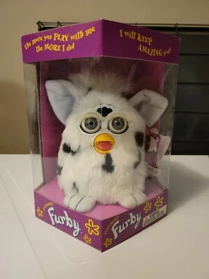 Tiger Furby Plush - White with Black Spots - ORIGINAL  UNOPENED NIB - Image 1 of 2