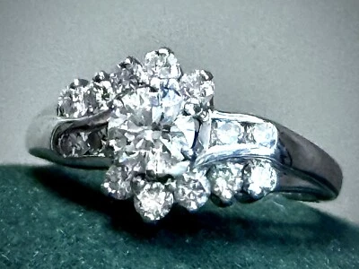 Hearts on Fire 14K White Gold Round Brilliant Genuine Diamond Ring Sz 6.5 - Image 1 of 4