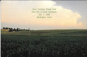 #UX123 15c Iowa Territorium Postkarte erster Tag Zeremonie Programm mit FDC - Bild 1 von 3