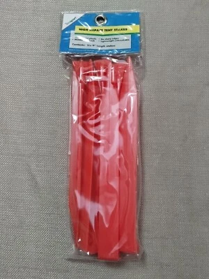 6 Orange 9" Texsport High Impact Plastic Tent Stakes - Image 1 of 4