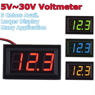 ESHIPPERS LED 12V ~ 24V Digital Display Voltmeter Car Motorcycle Voltage Gauge Panel Meter