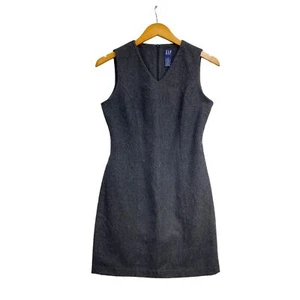 Gap Sheath Dress Juniors Size 1 Gray Sleeveless Back Zip Recycled Wool Blend - Picture 1 of 13