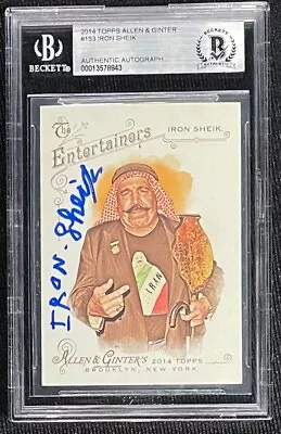 THE IRON SHEIK SIGNED 2014 TOPPS WWE ALLEN & GINTER BECKETT AUTHENTICATED 843 - Image 1 of 3