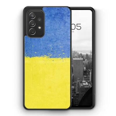 MUNIQASE Ukraine Grunge Silikon Hülle für Samsung Galaxy A z.B. A15 A16 A35 A54 A55 uvm.