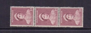 AUSTRALIA 1942 1d MAROON COIL STRIP OF 3 SG181a MNH - Picture 1 of 2