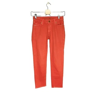 Kate Spade Coral Orange Play Hooky Broome Street Skinny Cropped Jeans Size 23 - Picture 1 of 13