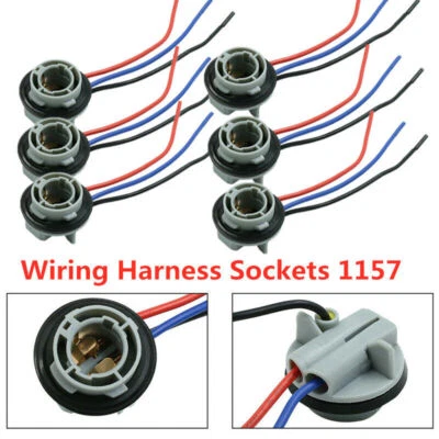 6x 1157 2357 Replacement Plug Sockets Extened Wiring Harness Tail Brake Light - Image 1 of 4