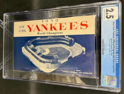 CGC 2.5 1959 MLB New York Yankees Vs. Detroit Tigers VTG Program Mantle/Kaline! - Image 1 of 3