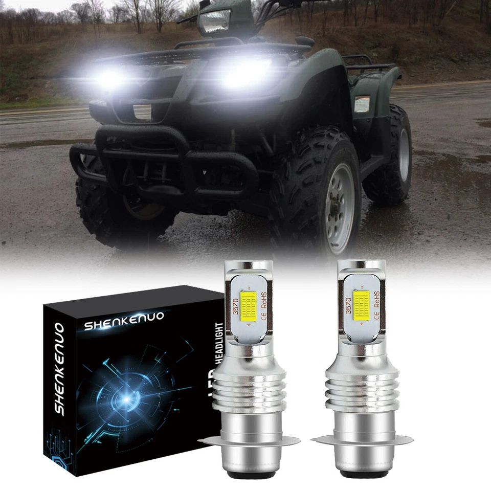 Kit faros LED H6 6000K bombillas blancas para Suzuki Vinson 500 2002-2005 2006 2007 Foto 1 de 4