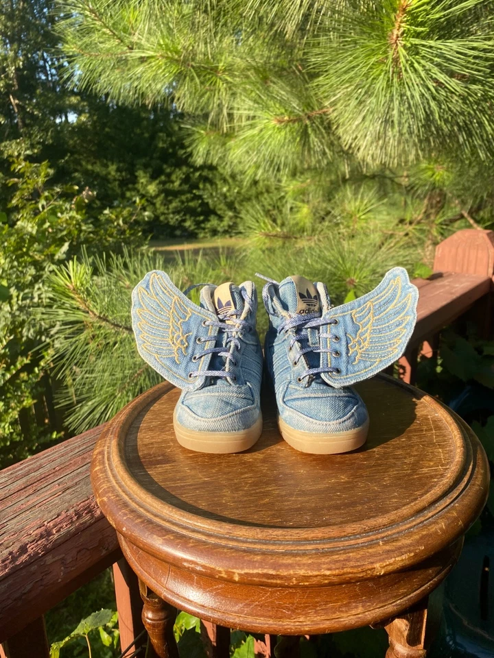 TALLAS BEBÉ 6.5K Adidas Jeremy Scott ALAS DE DENIM V24622 Auténticas NIÑOS Foto 1 de 4