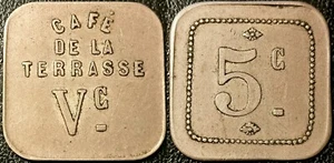 Jeton de nécessité - Café de la Terrasse V c - 5 centimes à localiser - Picture 1 of 1