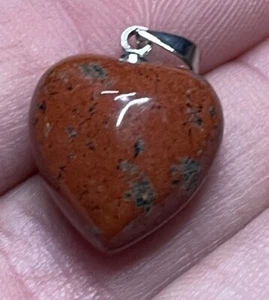 GENUINE RED JASPER GEMSTONE HEART PENDANT - Bild 1 von 1