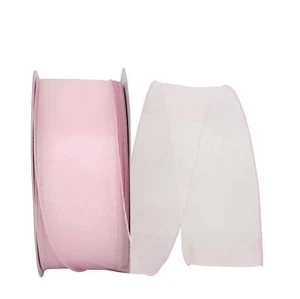 99908W-061-40K Sheer Lovely Value Wired Edge Ribbon 2-1/2 Inch X 50 Yards Pink - Picture 1 of 1