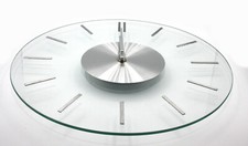 Glasuhr elegante Wand-Uhr aus Glas modern Edelstahl durchsichtig 31cm Zeitlos