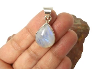PIEDRA LUNAR Plata de Ley 925 Piedras Preciosas COLGANTE - ¡En Caja de Regalo! - Imagen 1 de 5