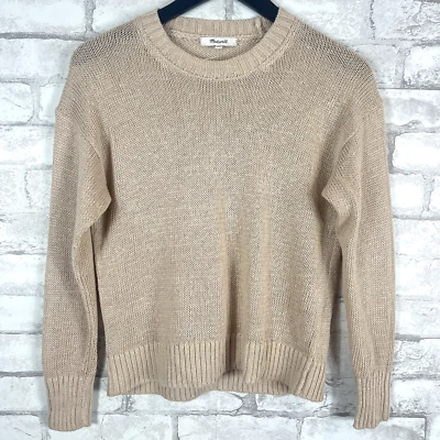 Suéter de lino avena tejido suelto al hombro caído XXS NQ344 MADEWELL NUEVO CON ETIQUETAS para mujer Foto 1 de 4