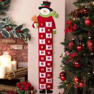 63" Muñeco de Nieve Fieltro Navidad Adviento Calendarios Colgantes 24 Bolsillos Decoración Vacacional - Imagen 1 de 8