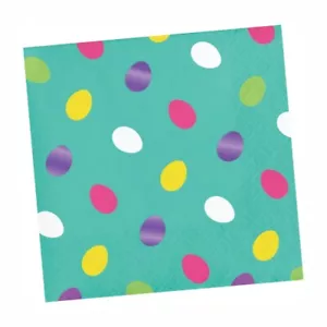 Foil Easter Eggs Napkins Beverage 16CT - Picture 1 of 1