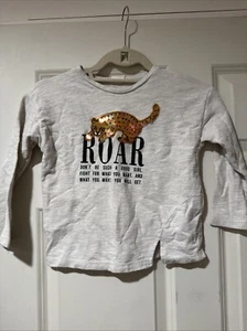 Zara Kids Girls Sweater Long Sleeve Size 7 Lion embellished beaded - Picture 1 of 10