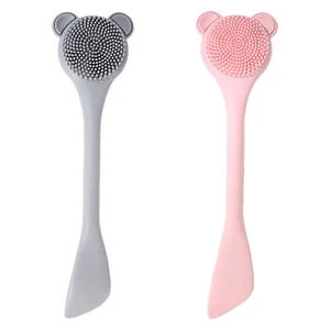 Skin Face Cleansing Facial Mask Brush Double Head Makeup Tools Women - Picture 1 of 14