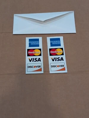CREDIT CARD LOGO DECAL STICKER 2 Visa, MasterCard, Discover and American Express - Image 1 of 4