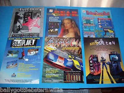 Arcade FLYERS Fisherman's Bait Dead Eye Area 51 Super GT Surf Planet Fast Draw - Image 1 of 3