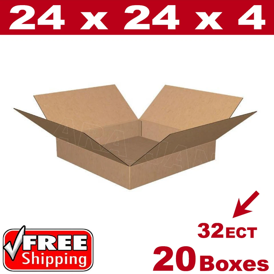 20 - 24x24x4 Cardboard Boxes Mailing Packing Shipping Box Corrugated Carton - Image 1 of 1