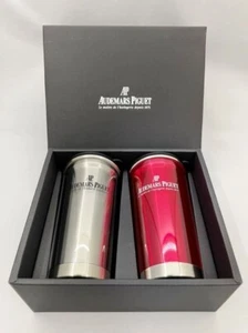 Audemars Piguet Royal Oak Pair Tumbler Silver Red Thermo Mug Set of 2 w/box New - Picture 1 of 6