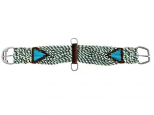 Showman Brown, Blue & Cream Wool String Girth - Picture 1 of 1