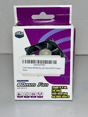 Cooler Master Ball Bearing 80mm Silent Fan for Computer Cases and CPU Cooler - Image 1 of 2