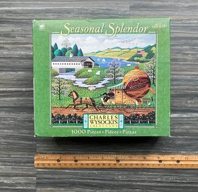 PAPER BOYS Charles Wysocki Puzzle AMERICANA Seasonal Splendor 1000 Piece Jigsaw - Image 1 of 4