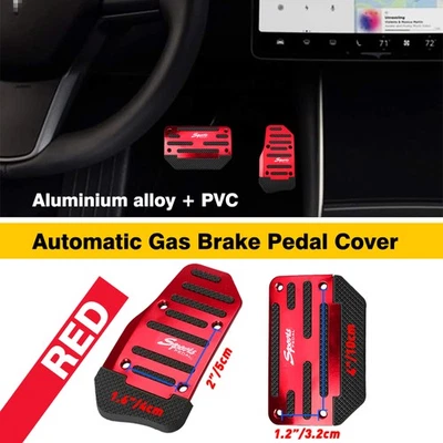 Non-Slip Automatic Gas Brake Foot Pedal Cover Pad Universal Car Accessories Red - Image 1 of 4