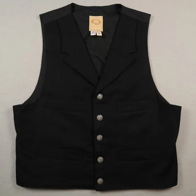 Wah Maker Vest Mens Medium Black Marksman Frontier Clothing Made In USA Wool? - Image 1 of 4